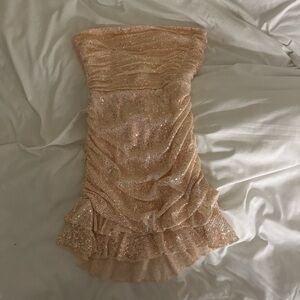 Lucy in the Sky Sparkling Gold Strapless Dress